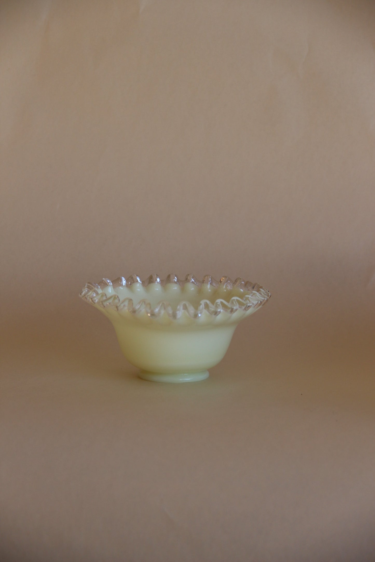 Set of Fenton Glass Silver Crest Opalescent Yellow Milk Glass Plates and Bowls