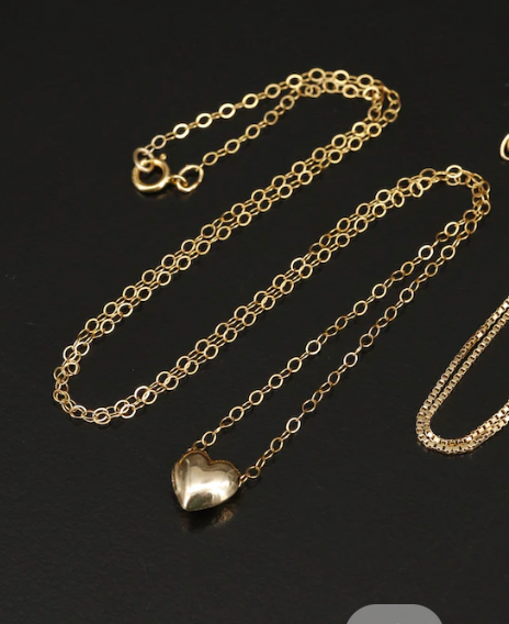 10K Heart Pendant on Gold-Filled Chain Necklace
