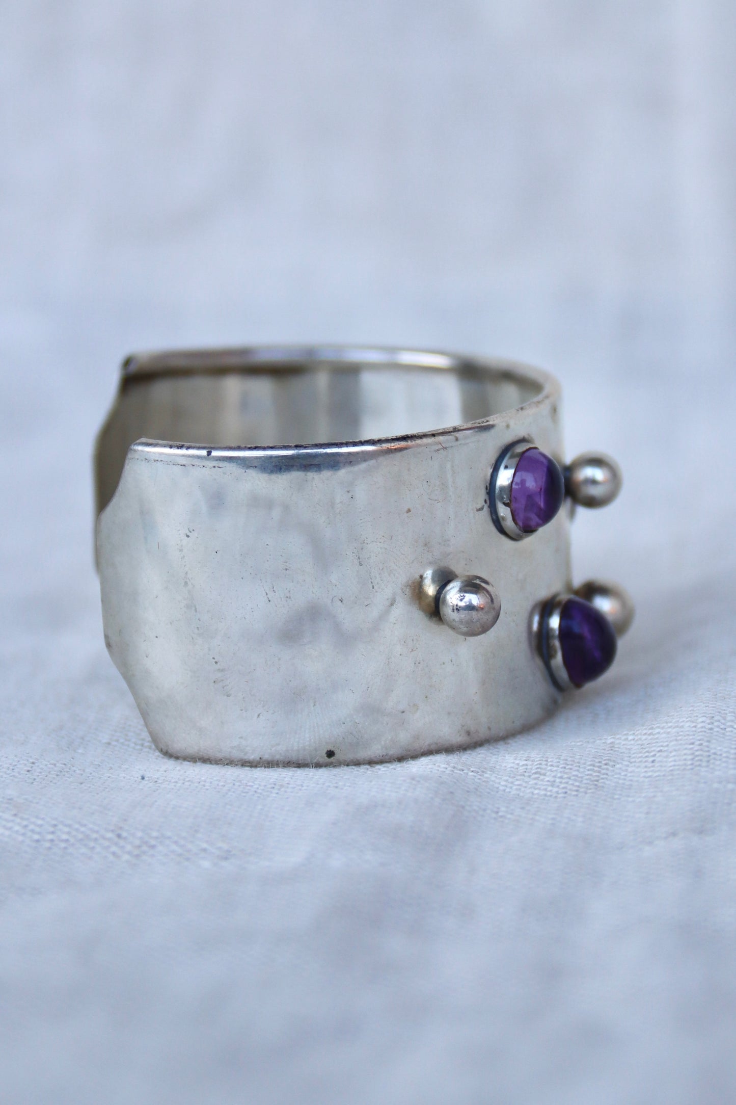 Louise Parrish Sterling silver cuff with amethyst