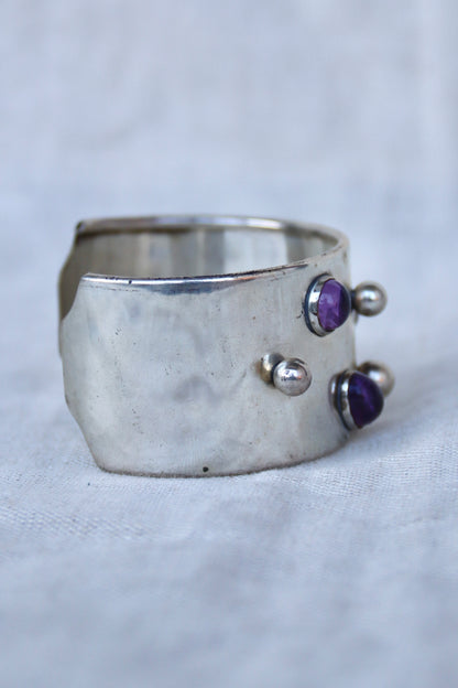Louise Parrish Sterling silver cuff with amethyst