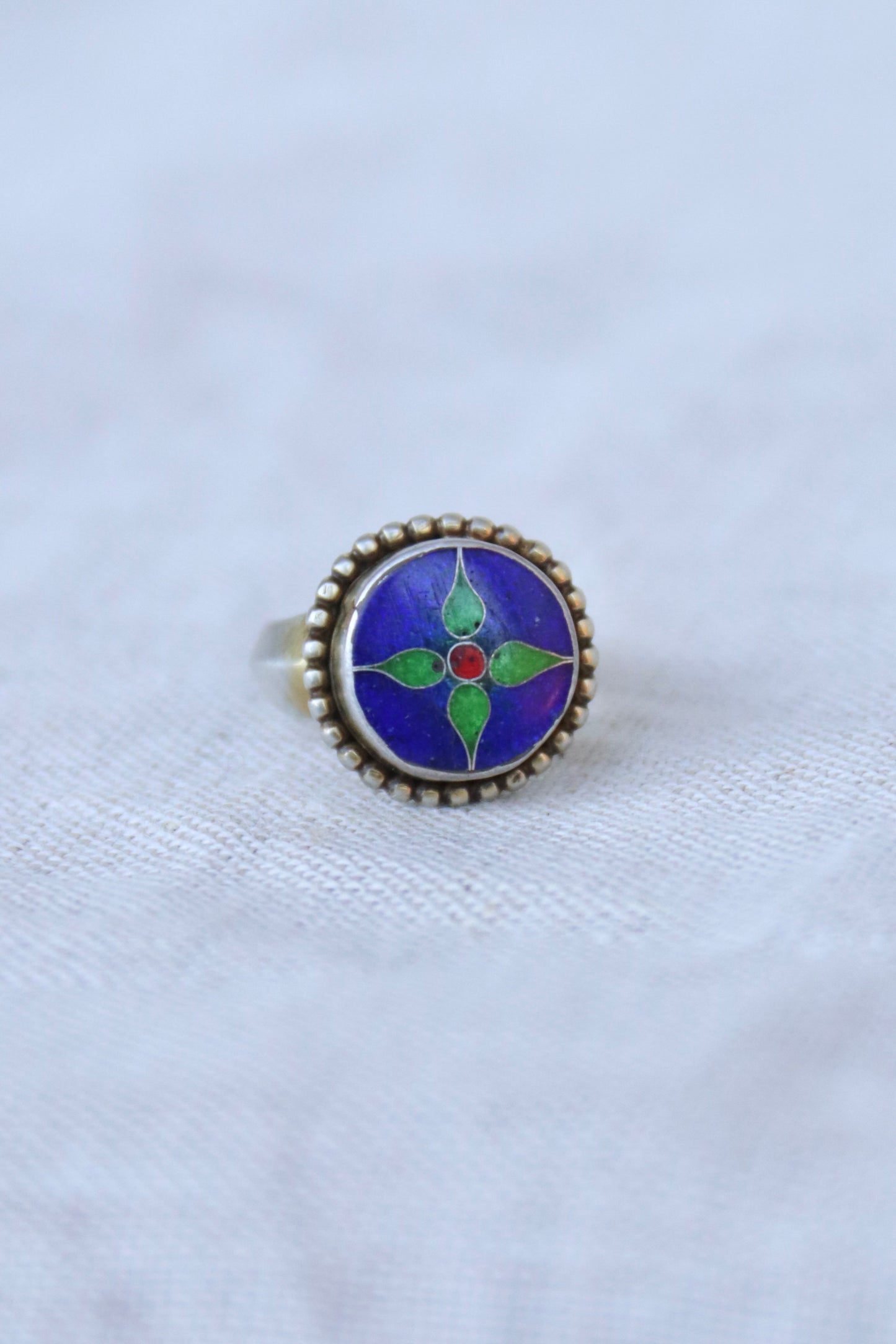 Louise Parish Sterling Silver Enamel Ring