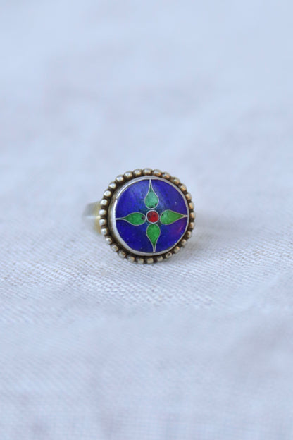 Louise Parish Sterling Silver Enamel Ring