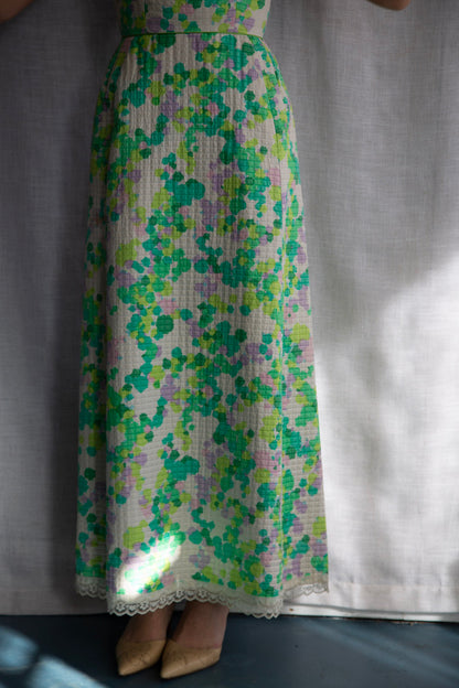 Harold Grant Green Quilt Maxi Dress - 1970s