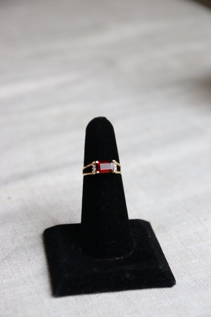 Garnet and Diamond Ring