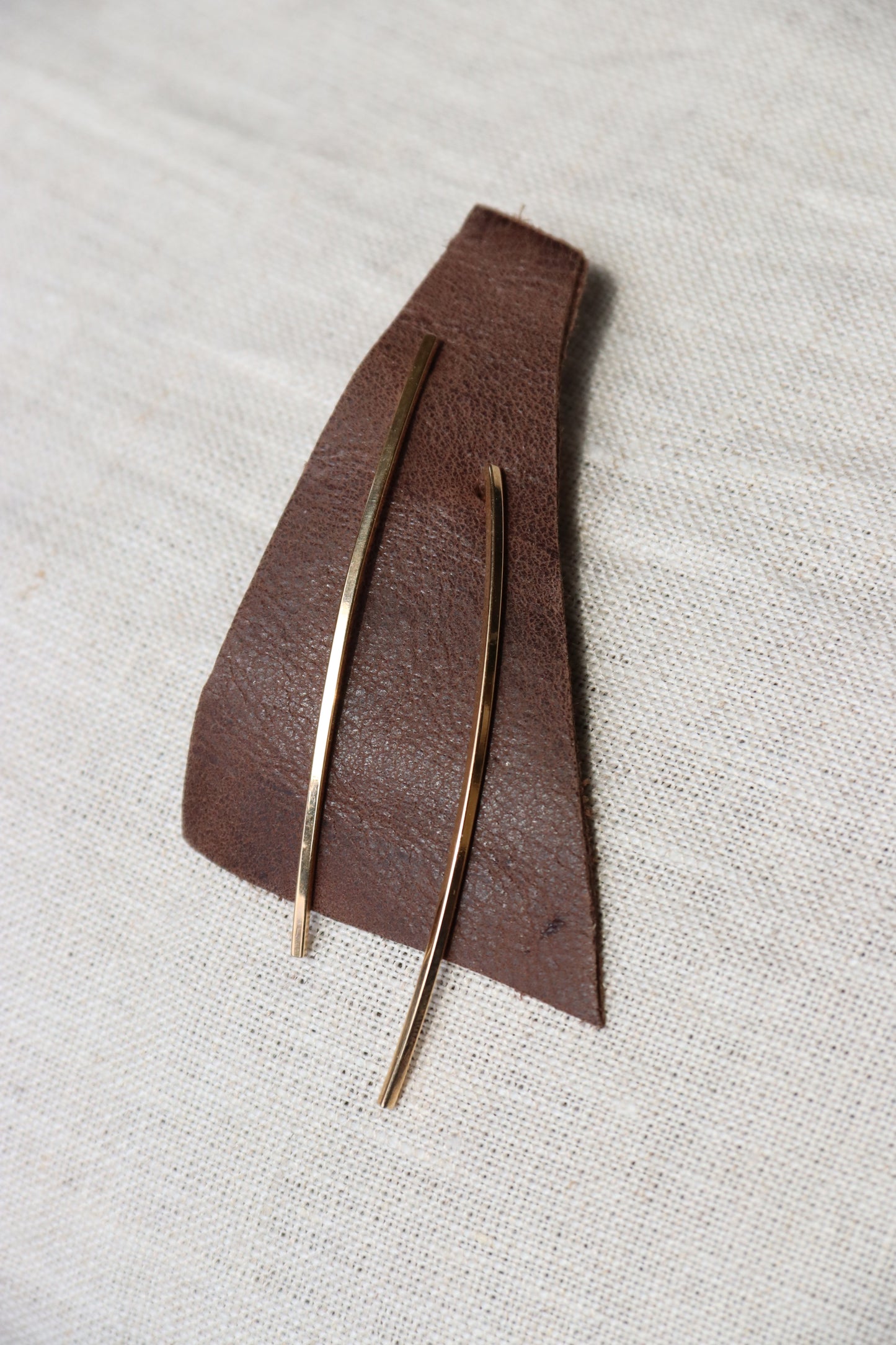 Zoe Chicco Gold Long Bar Stud Earrings