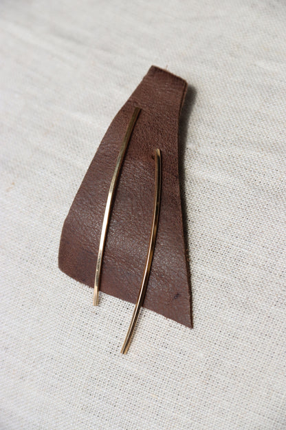 Zoe Chicco Gold Long Bar Stud Earrings