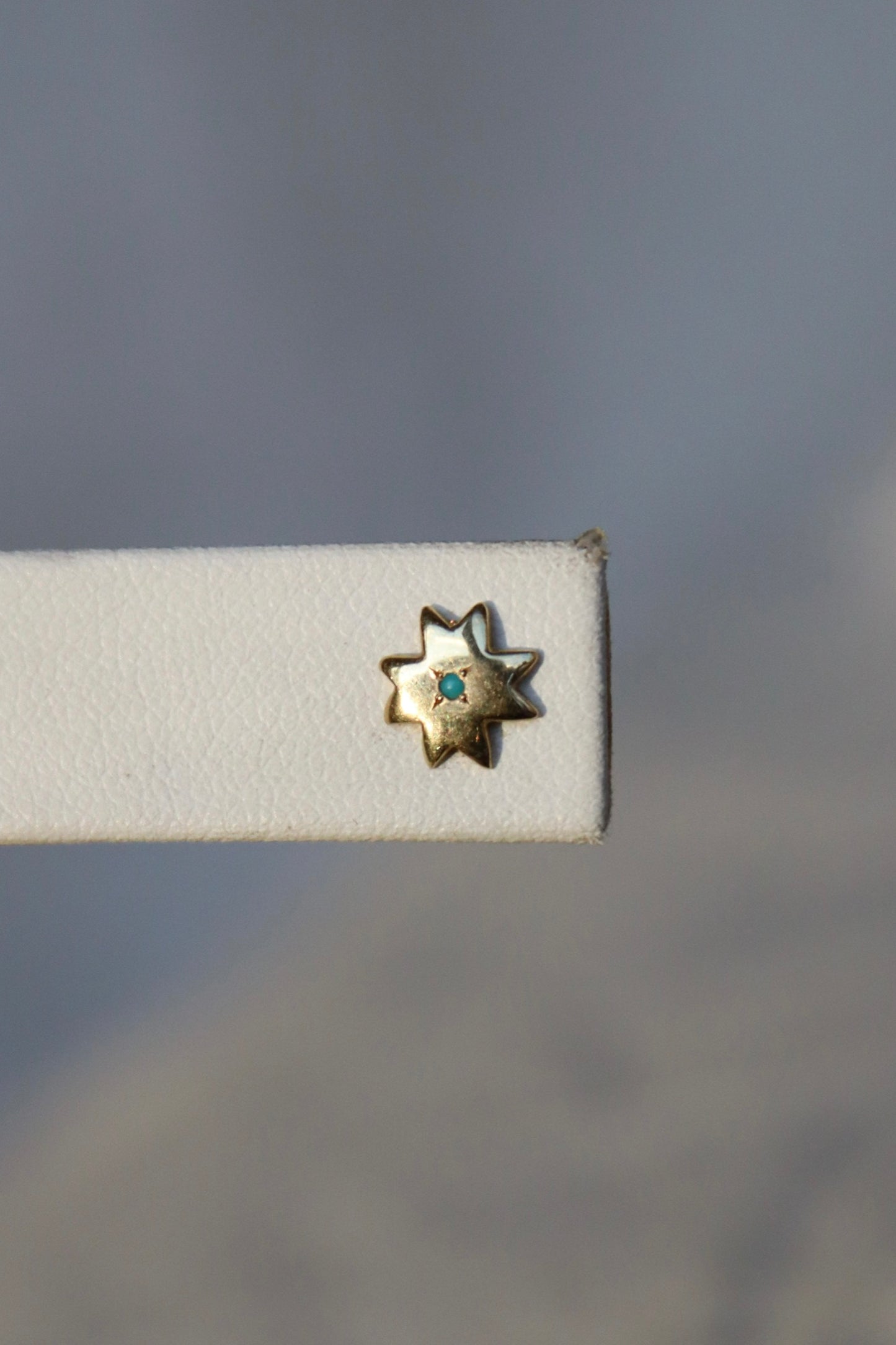 Marisa Mason Large Astral Stud Earrings - 14k Yellow Gold with turquoise