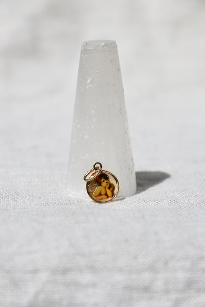 14K Cherub Charm Pendant