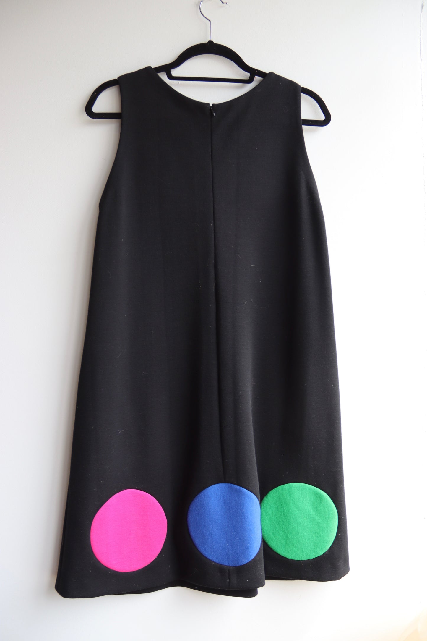 Lisa Perry Black Wool Polka Dot Dress