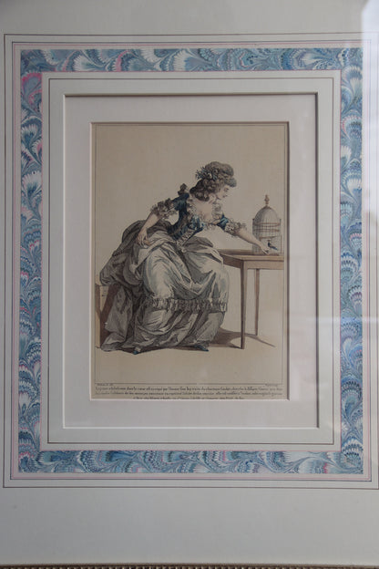 Large Framed Fashion Print with Hand Drawn Matte