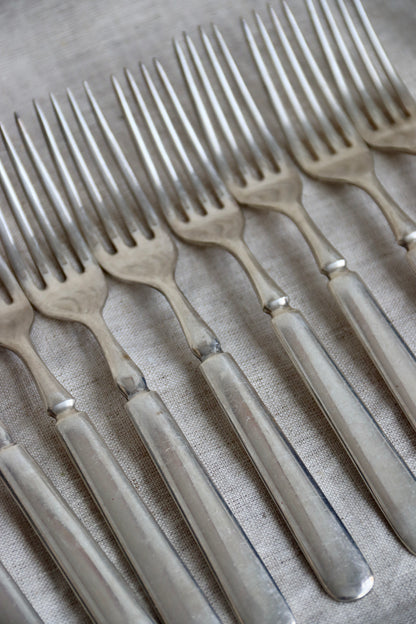 28 Piece Vintage Set of Rogers Sterling Silver Plated Knives and Forks