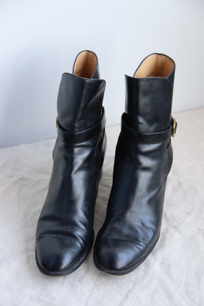 Ferragamo Black Leather Boots - 10