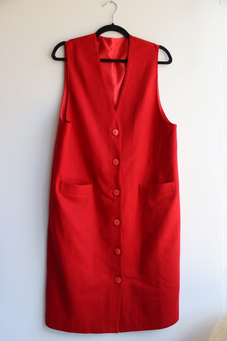 Vintage Red Wool Dress
