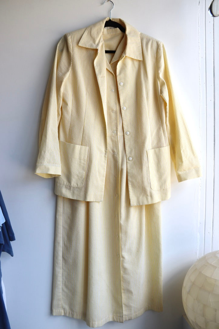 Vintage Yellow Jacket and Dress Set