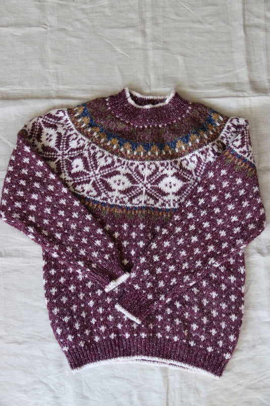 Knit Stitches Purple Sweater