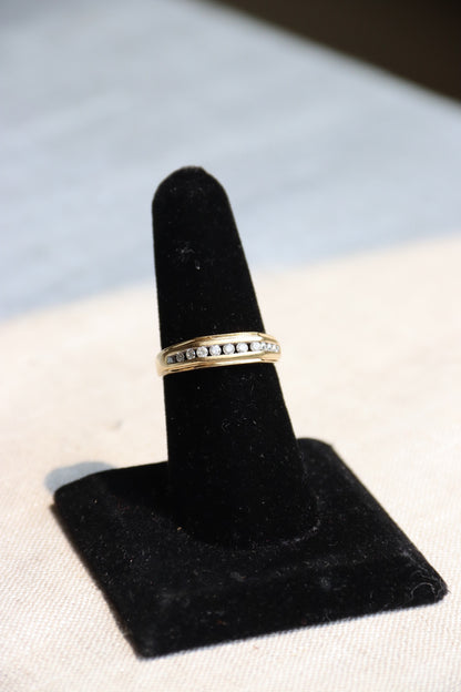 14K Diamond Channel Band