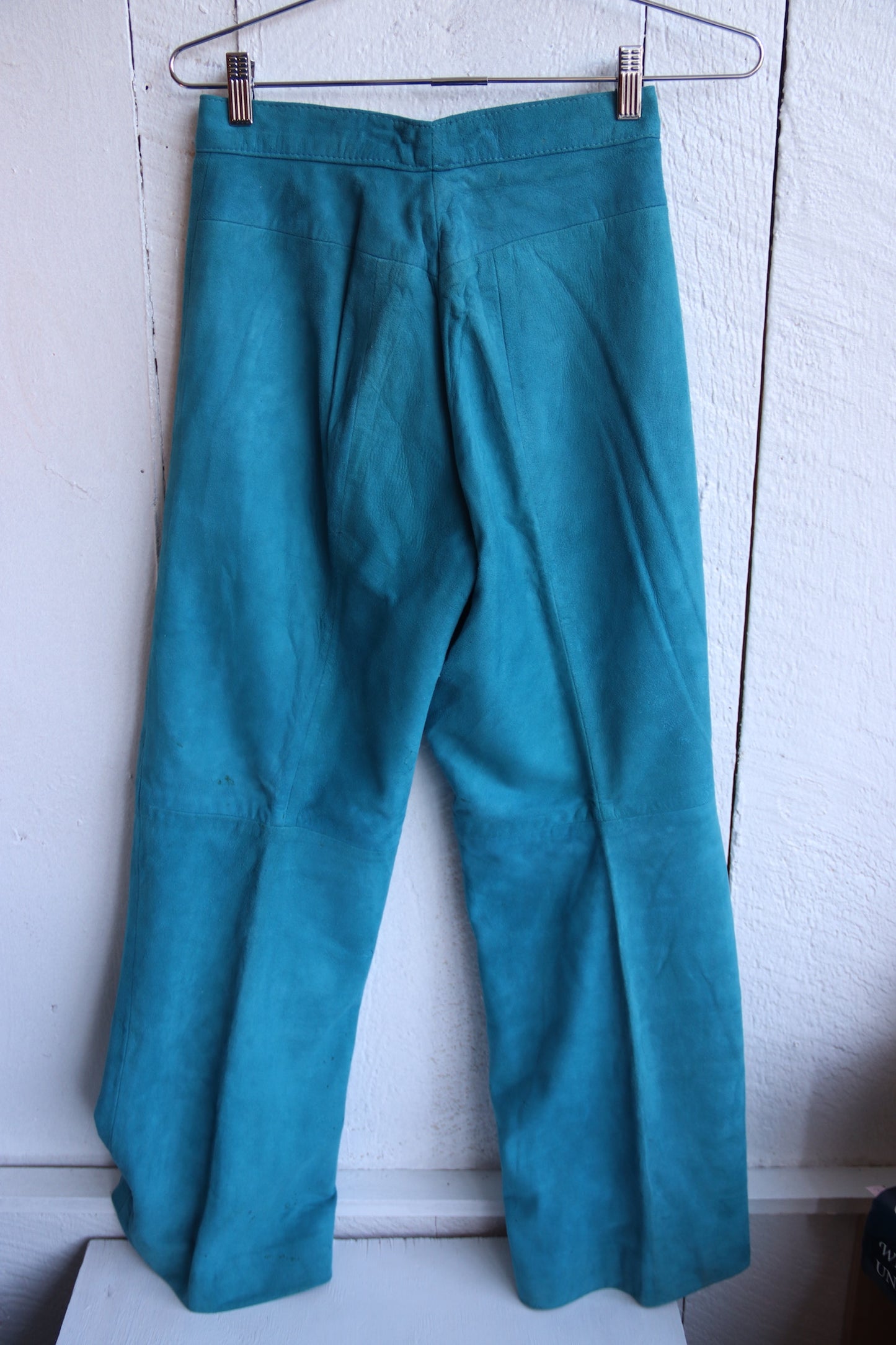 Turquoise Leather Pants
