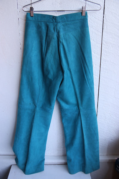 Turquoise Leather Pants