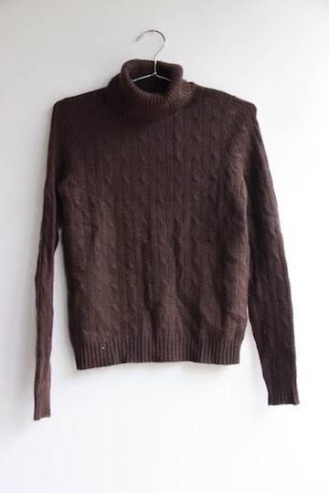 Vintage Lulu Bravo Brown Turtleneck Cashmere Sweater