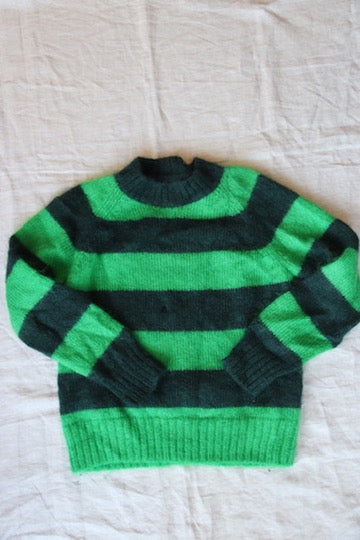 Cos Green Striped Mohair Sweater - as is