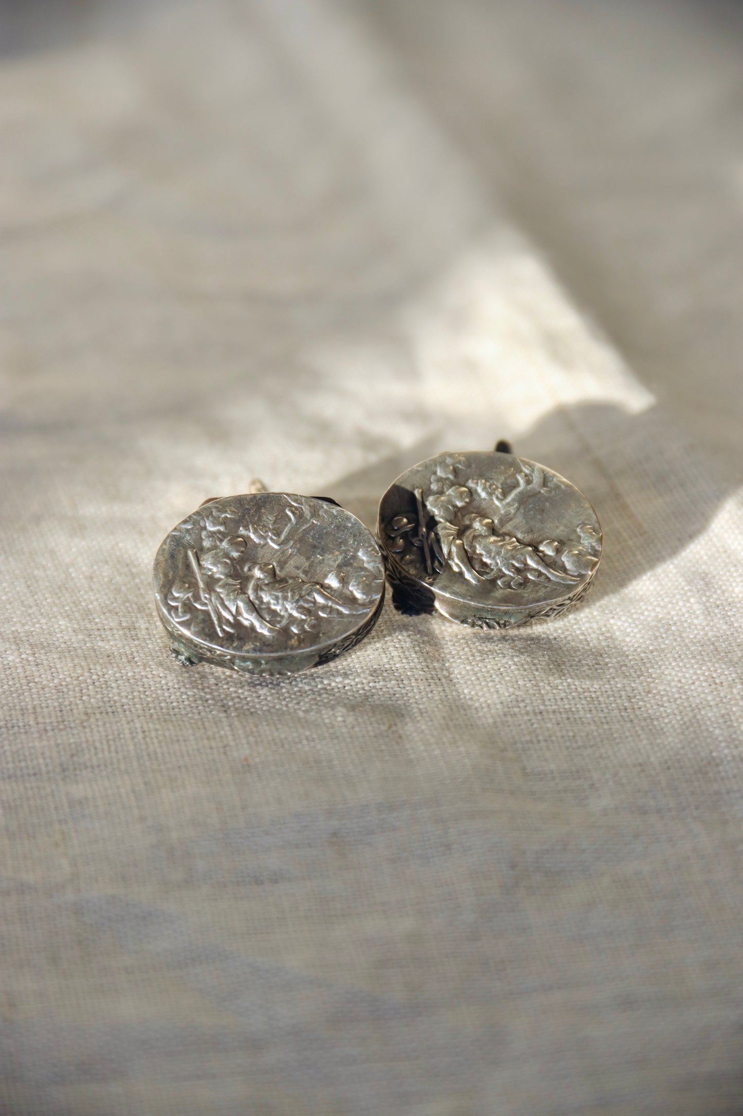 Vintage 800 Silver Cartship Compartment Cufflinks