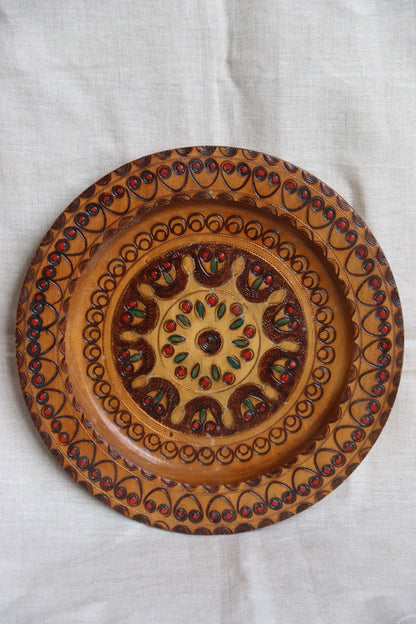 Vintage Wooden Painted Wall Plate