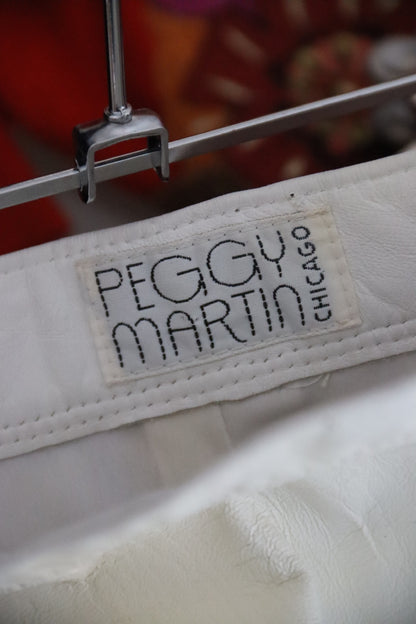 Peggy Martin White Leather Skirt