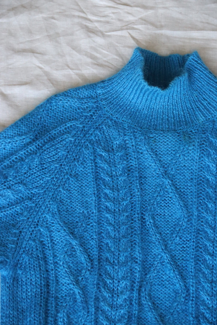 Emily Electric Blue Acrylic and Mohair Sweater