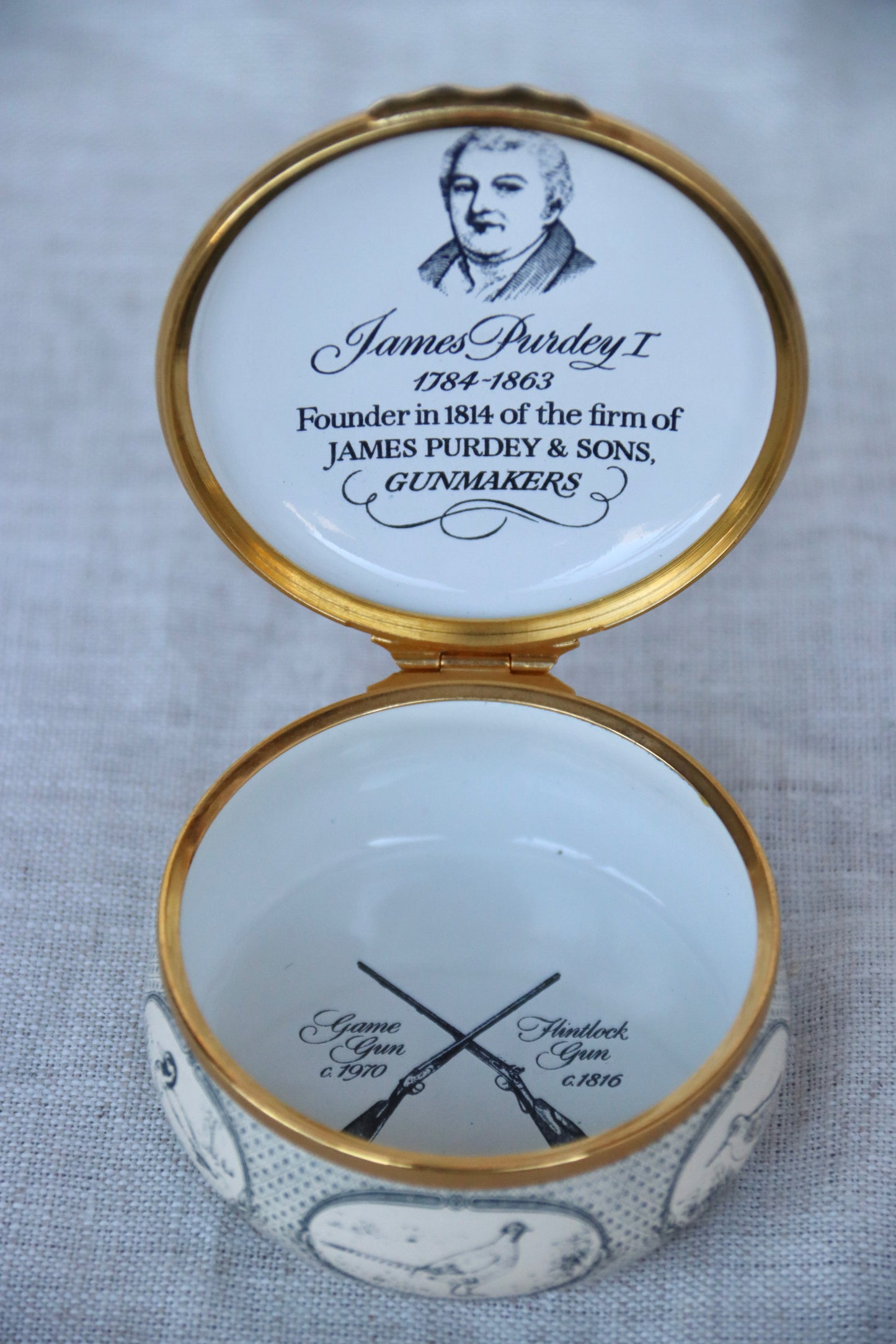 Hunting Enamel Box