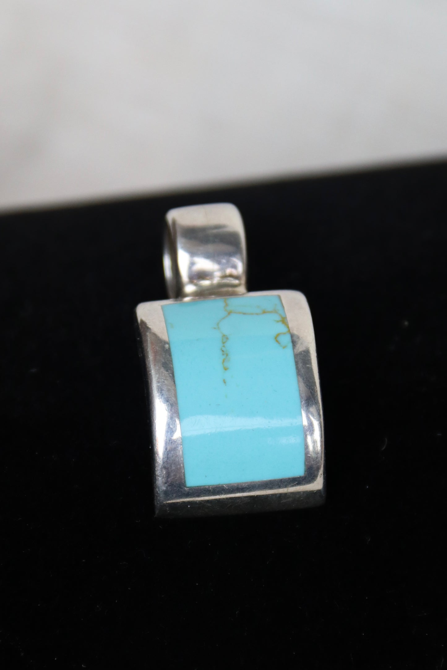 sterling silver mexico turquoise pendant