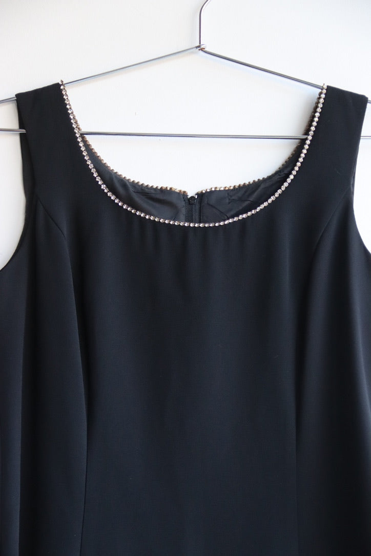 Vintage Black Dress with Rhinestones