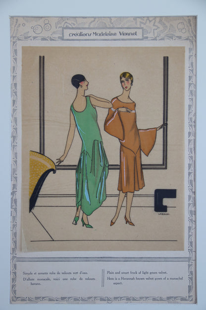 Original French Art Deco 1920s Fashion Pochoir Prints