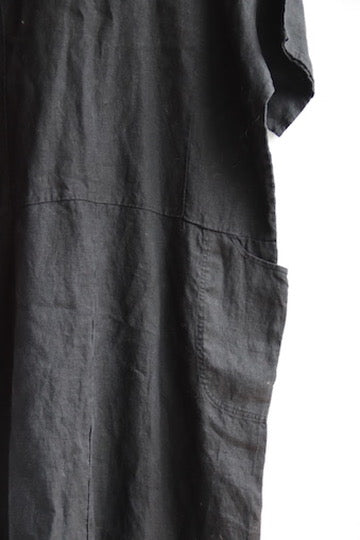 Flax by Jeanne Engelhart Black Linen Dress