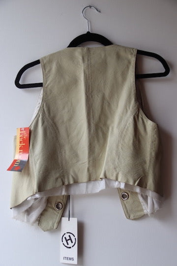 Leather Vest with raw hem