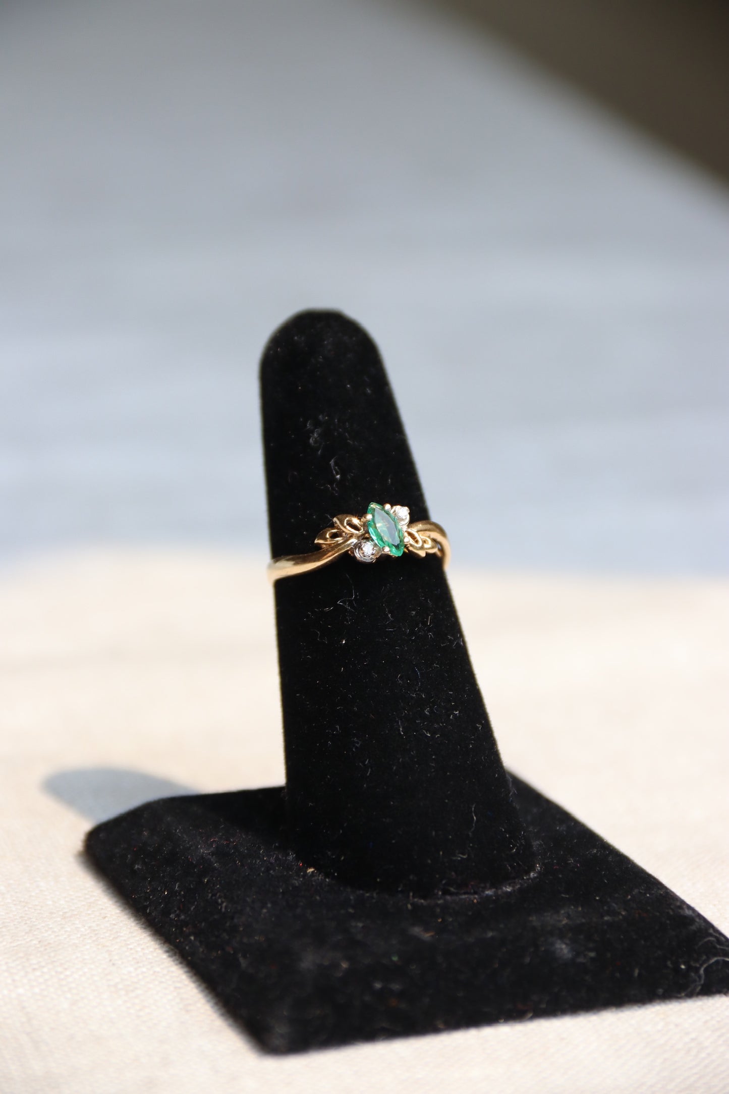 14K Emerald and Diamond Ring