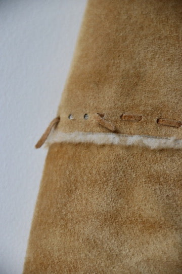 Vintage Guess Suede Leather Faux Fur Coat
