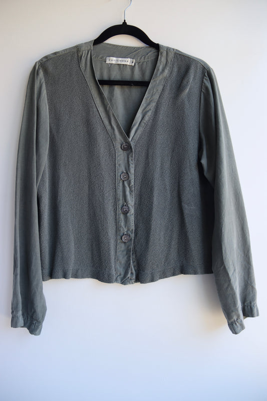 Cut - Loose Grey Silk Top