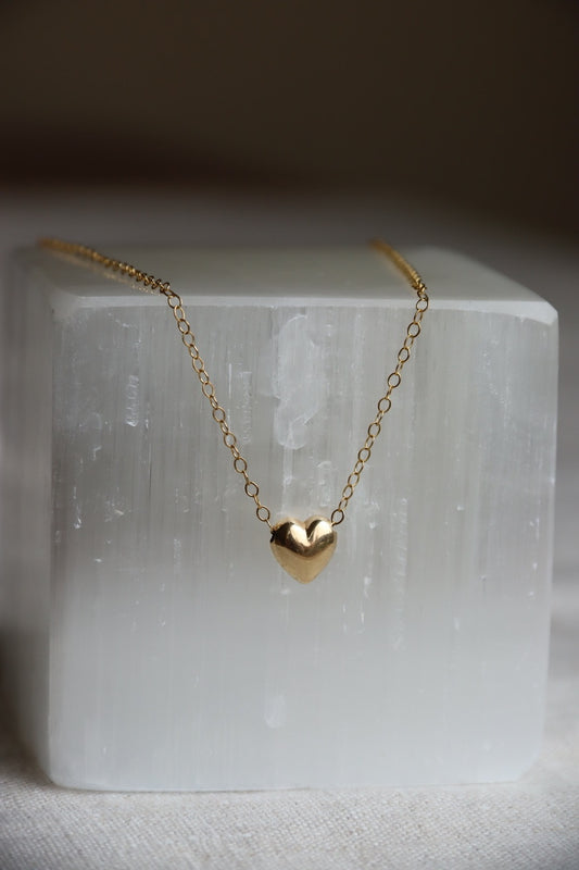 10K Heart Pendant on Gold-Filled Chain Necklace