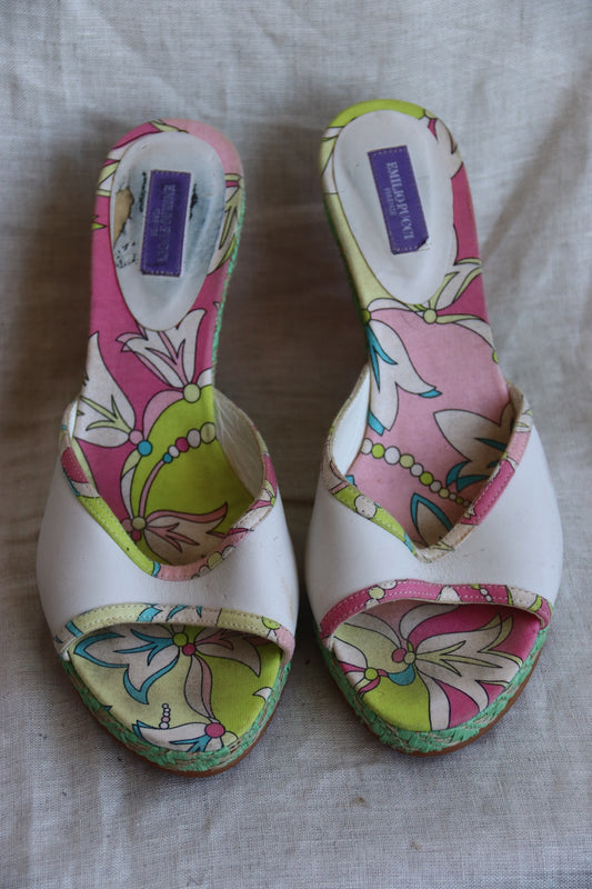 Emilio Pucci White Wedge Heels - 9