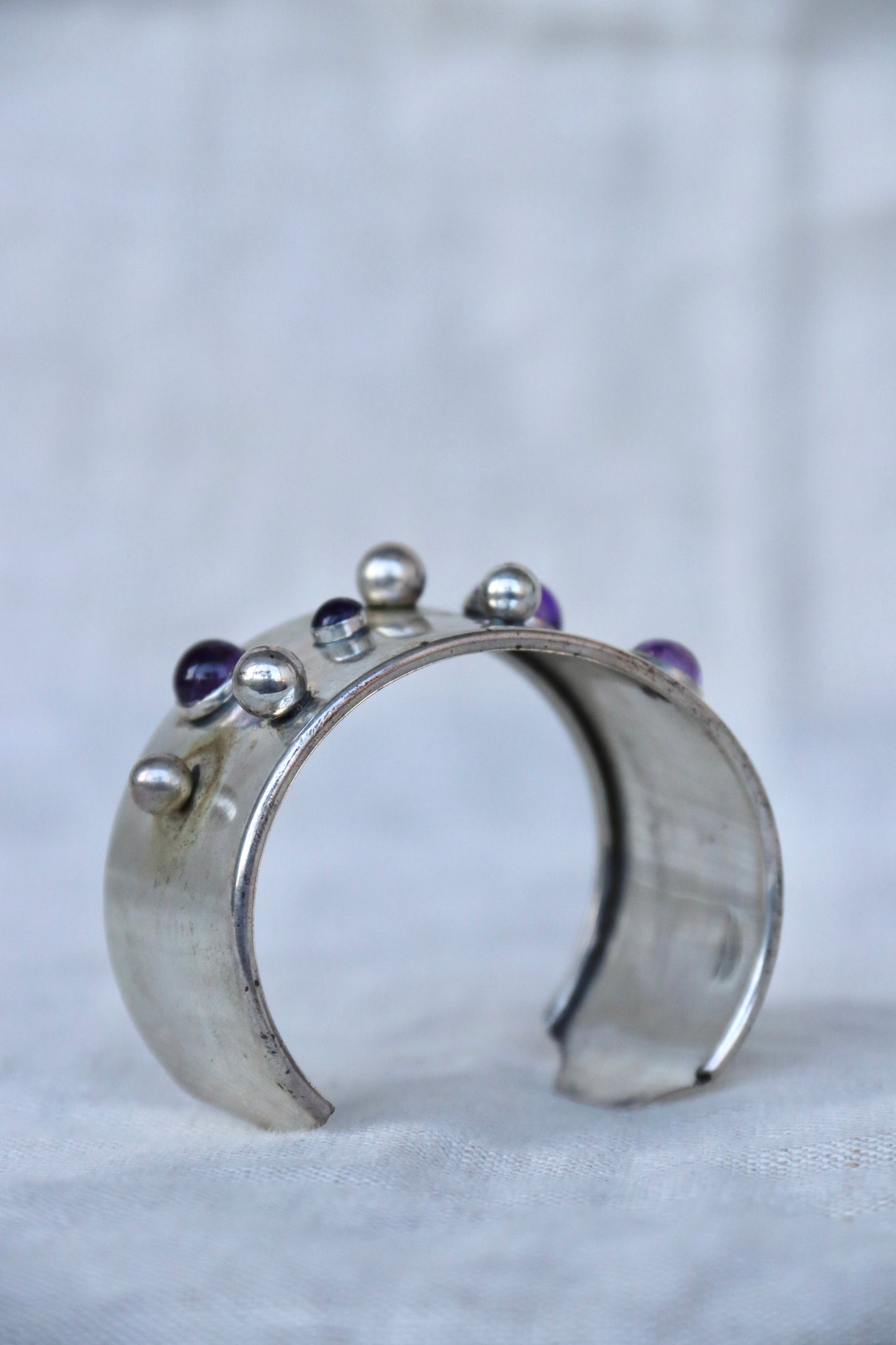 Louise Parrish Sterling silver cuff with amethyst