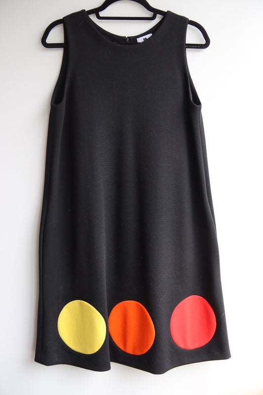 Lisa Perry Black Wool Polka Dot Dress