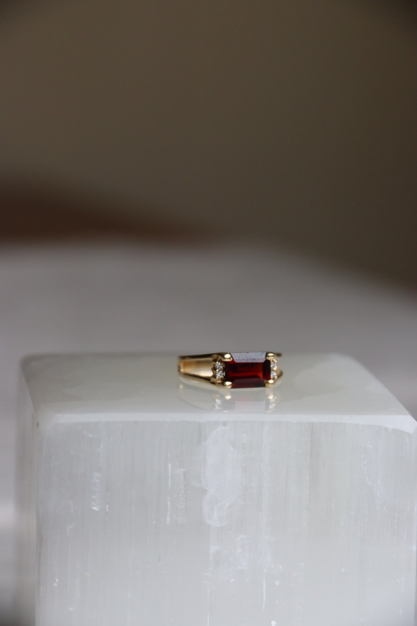 Garnet and Diamond Ring