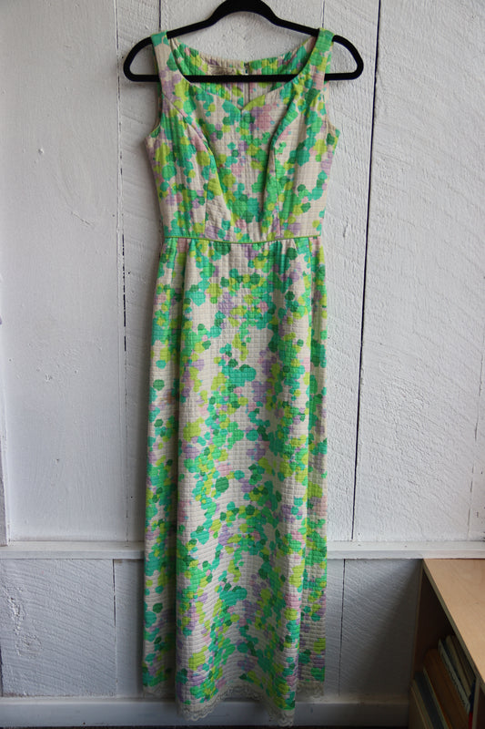 Harold Grant Green Quilt Maxi Dress - 1970s