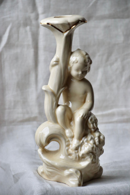 Vintage Ceramic Angel Candlestick