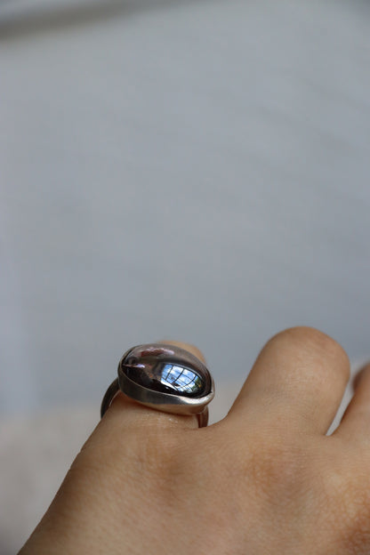 Sterling Silver and Glass Ring