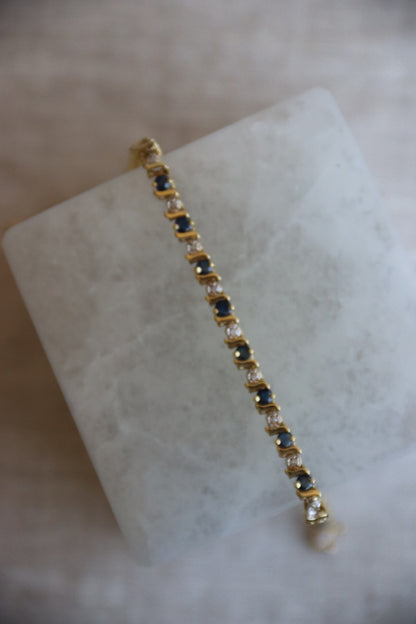 14K Sapphire and Diamond Bracelet