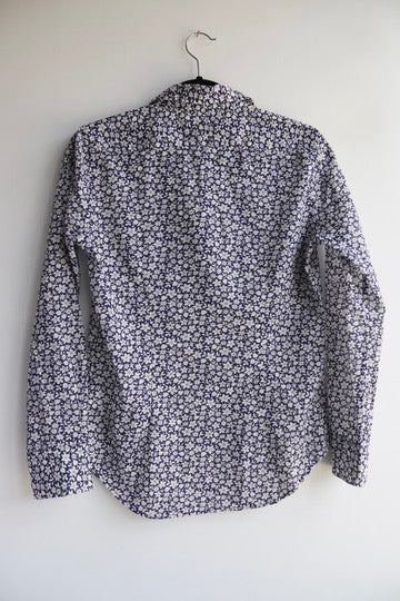 Nili Lotan Kate Blue and White Floral Shirt