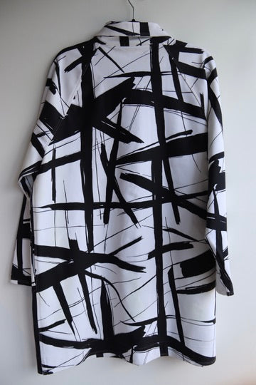 Norma Kamali Abstract Lines Trench Coat