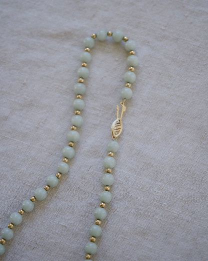 14K Jadeite Bead Necklace