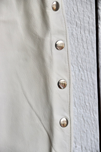 Peggy Martin White Leather Skirt